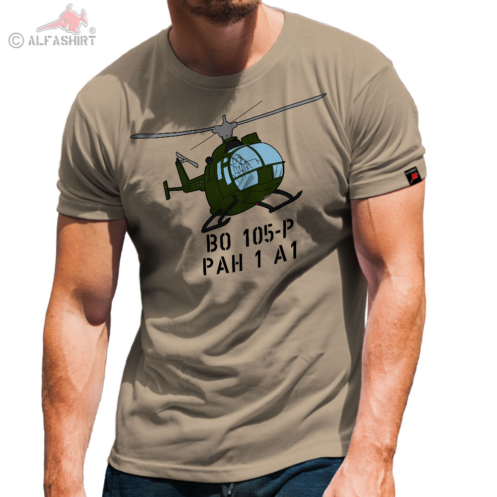BO 105-P Bundeswehr helicopter Bölkow Blohm airborne brigade T-shirt # 32071