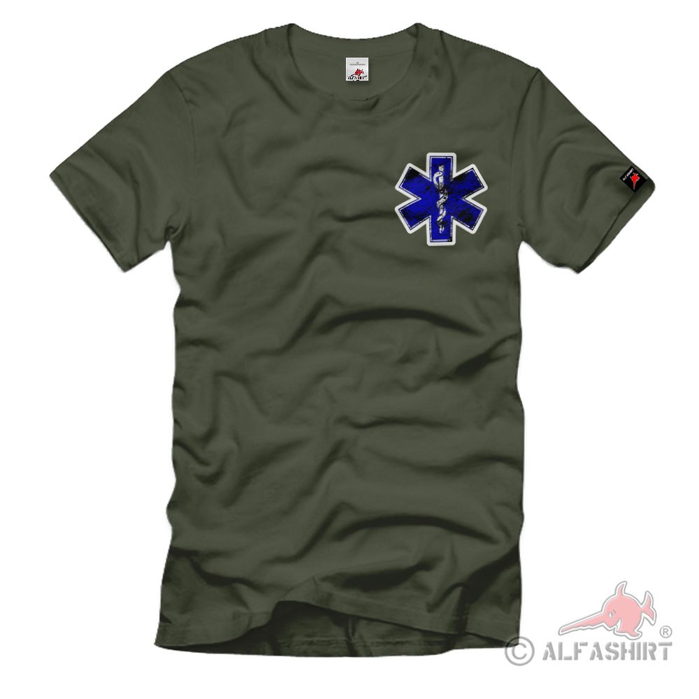 International Sign Emergency Medical Service Cross Star Caduceus T-Shirt#39740