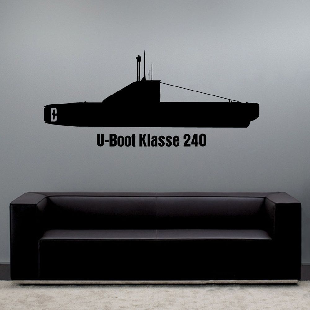 Wall decal submarine class 240 U2365 shark U2367 pike North Sea#A6226