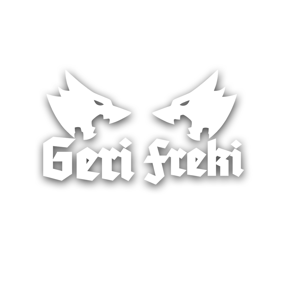 Geri and Freki Odin Wolves Stickers Viking God Wolf ever 10x9cm # A5051
