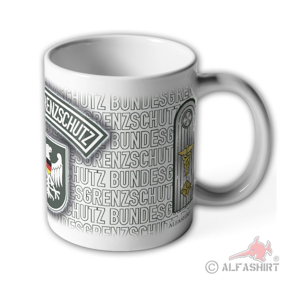 Tasse Regierungsinspektor BGS Bundesgrenzschutz Wappen Abzeichen Andenken #23734