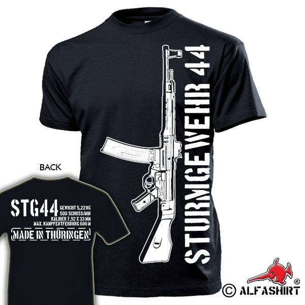 Stg 44 Made in Thüringen Sturmgewehr 44 MP44 Gewehr Waffe Deko T Shirt #16046