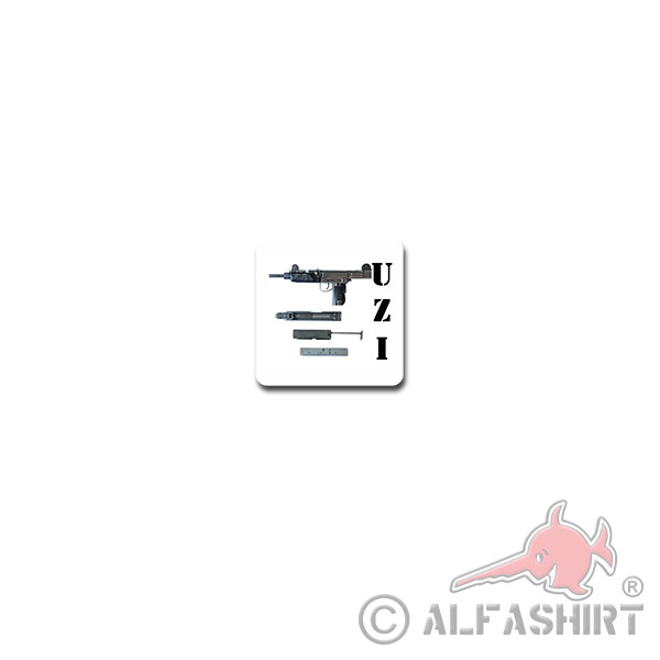 Uzi Sticker Sticker Compact submachine gun IMI Israel Military 7x7cm # A3965