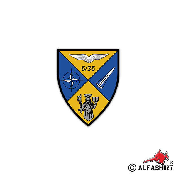 Aufkleber/Sticker 6-FlaRakBatterie 36 Flugabwehrrakete Batterie 6x7cm#A2263