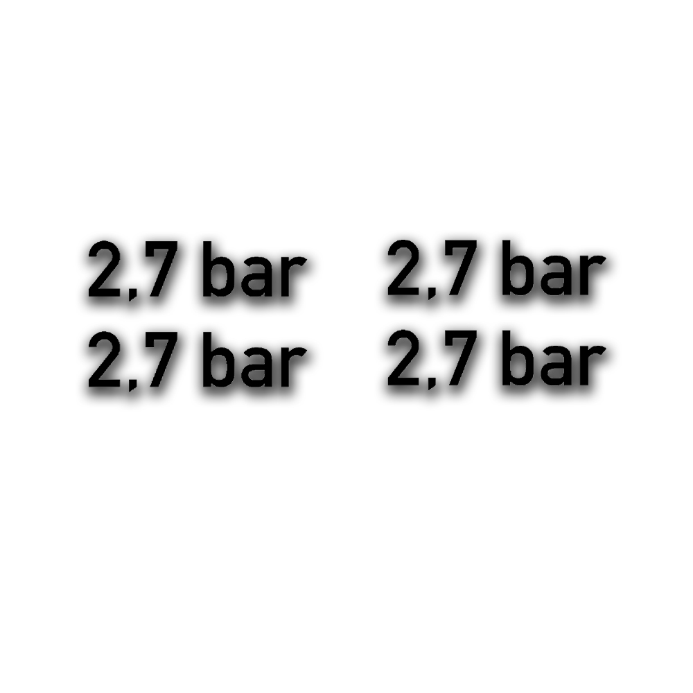 2.7 bar Tire Pressure Sticker Bundeswehr Tire Pressure Fender 7x2cm # A5125