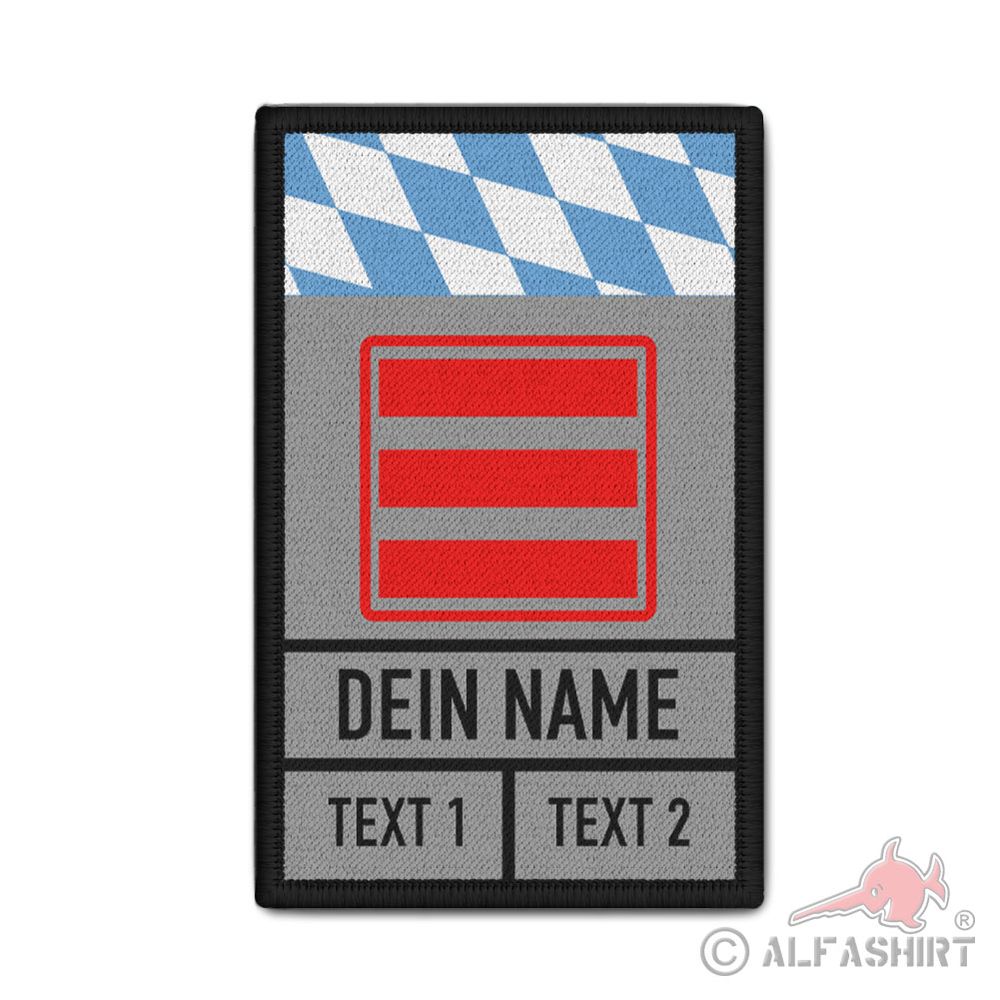 Rank Patch 9,8x6cm personalisierbar Freiwillige Feuerwehr FF Bayern #44420