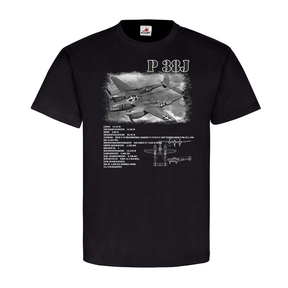 P 38J Flugzeug Amerika Soldaten Militär Army Luftflotte lookheed T-Shirt #22844