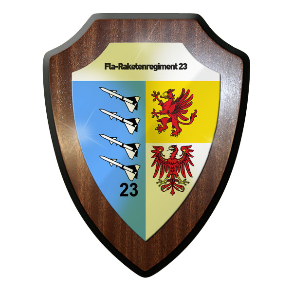 Wappenschild / Wandschild / Wappen - Fla-Raketenregiment 23 Flugabwehr #11649