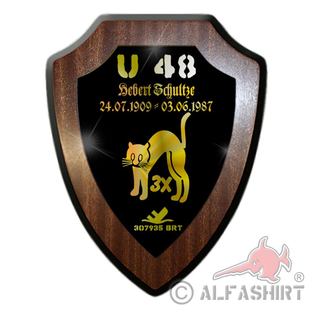 Wappenschild U48 Hebert Schultze U-Boot Kommandant Hufeisen Wappen #37075