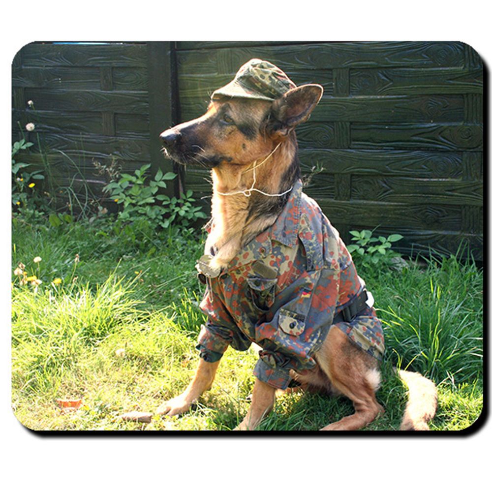 Bundeswehr Hund Schäferhund Militär Uniform- Mauspad Mousepad  #6118