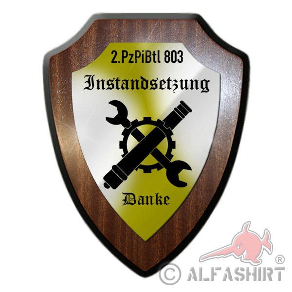 Heraldic shield - 2 PzPiBtl 803 repair tank pioneer company Havel # 29058