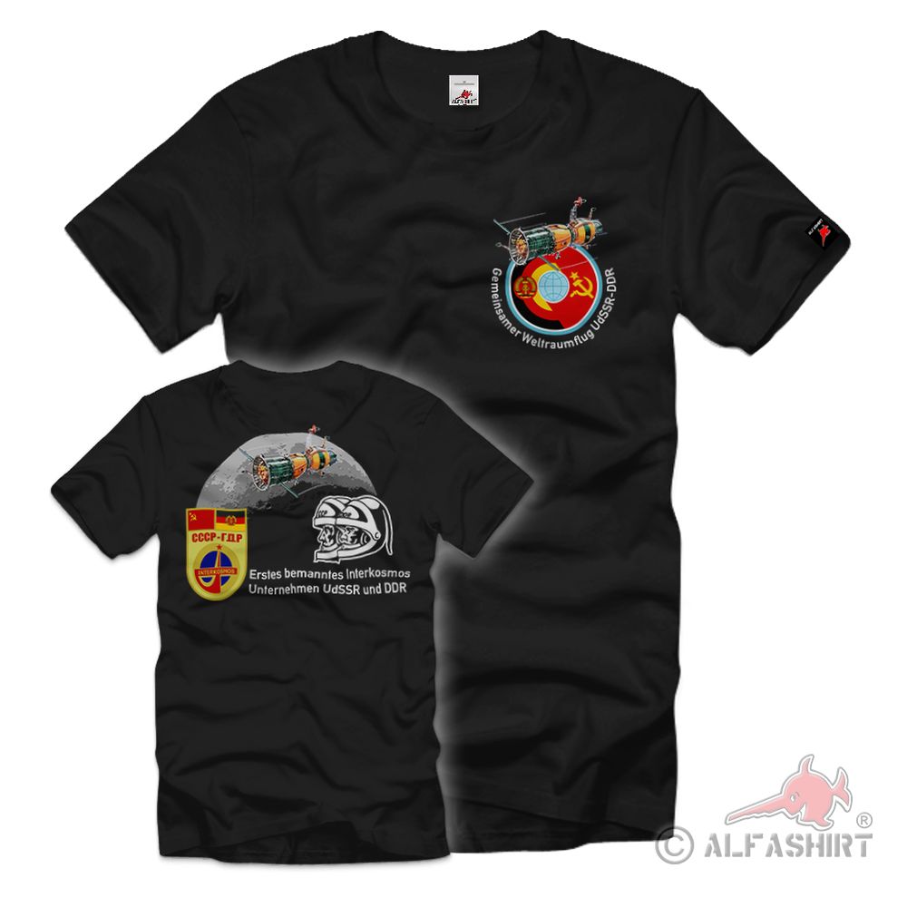 Interkosmos Kosmonaut Soyuz Kapsel DDR Raumfahrt Emblem UdSSR Mond T Shirt#37489