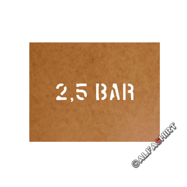 2,5 bar Schablone Bundeswehr Ölkarton Lackierschablone 2,5x11cm #15108