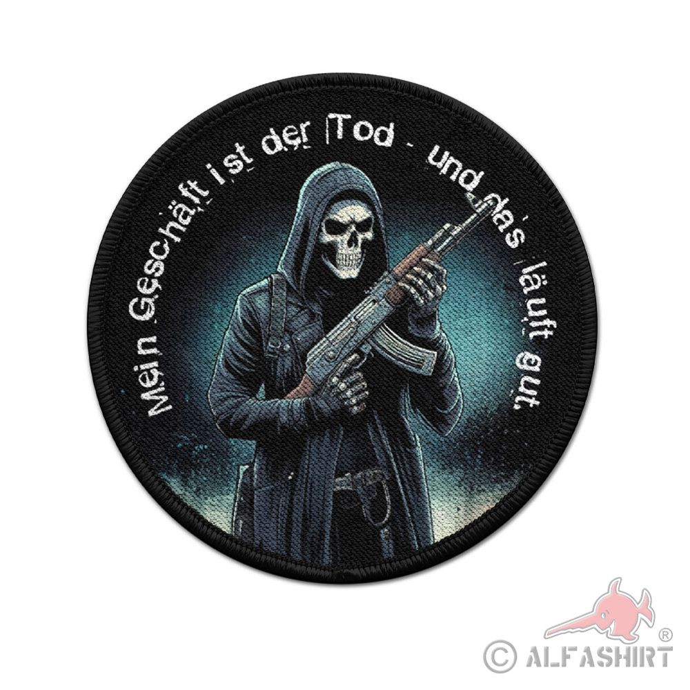 Patch Mein Geschäft ist der Tod und das Geschäft läuft gut Grim Reaper 9cm#44573
