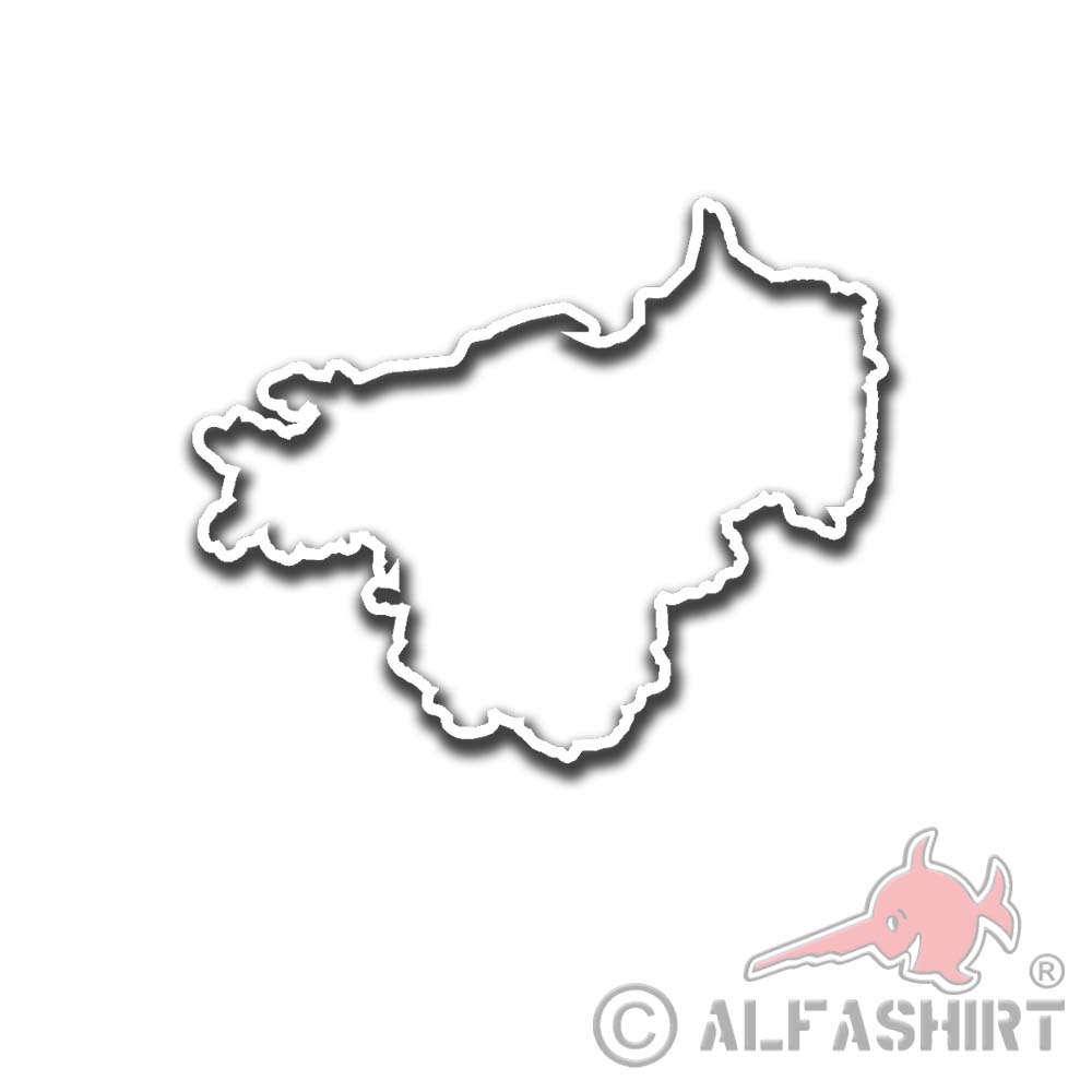 Sticker outline Prussia map Germany 10x8cm #A4946