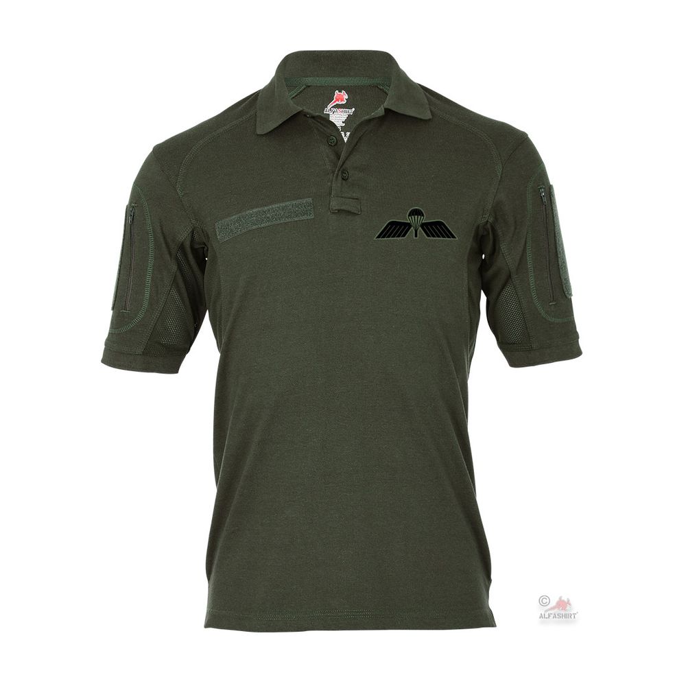 Polo shirt olive Netherlands jumper badge black parachute #42575