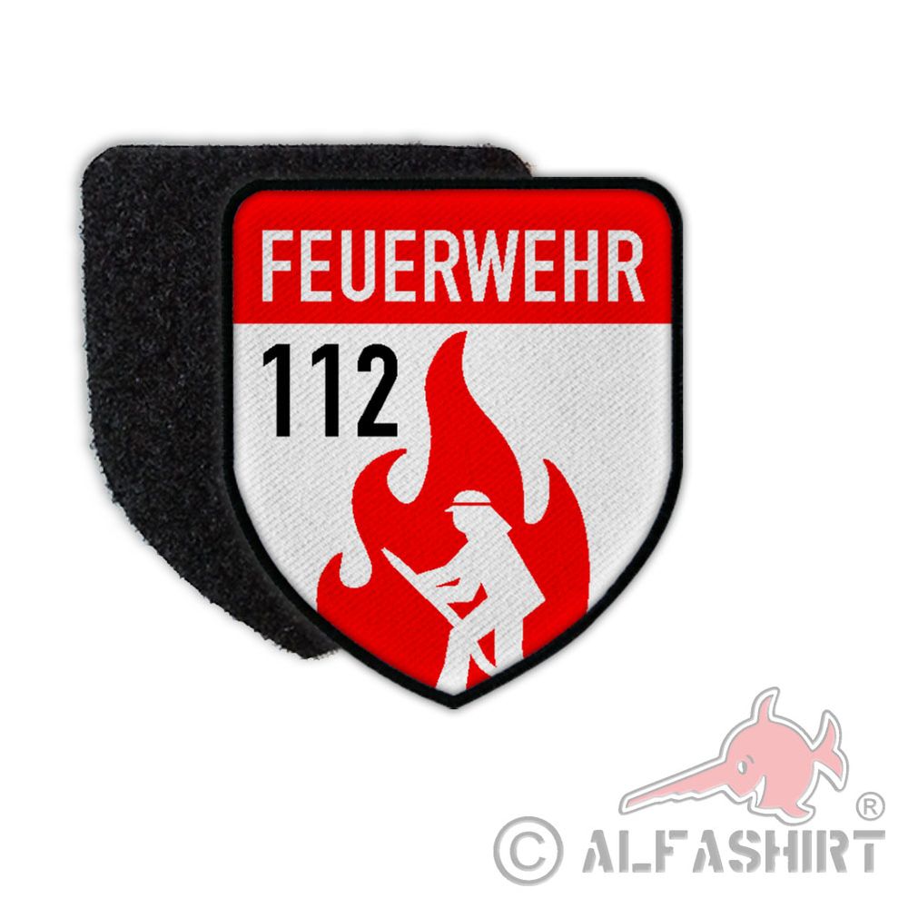 Patch Feuerwehr 112 Abzeichen Wappen Freiwillige Berufs Retter Gemeinde #31069