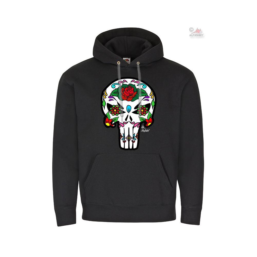 La Infidel Skull Catrina Tactical Totenschädel Army Retro Kapuzenpullover #26868