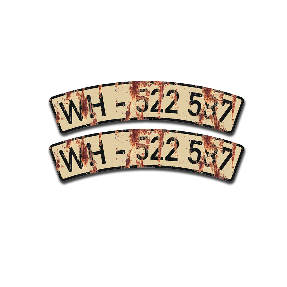 Nummernschild Aufkleber Gespann Beschriftung Sticker 2x 35x9,5cm#A5268