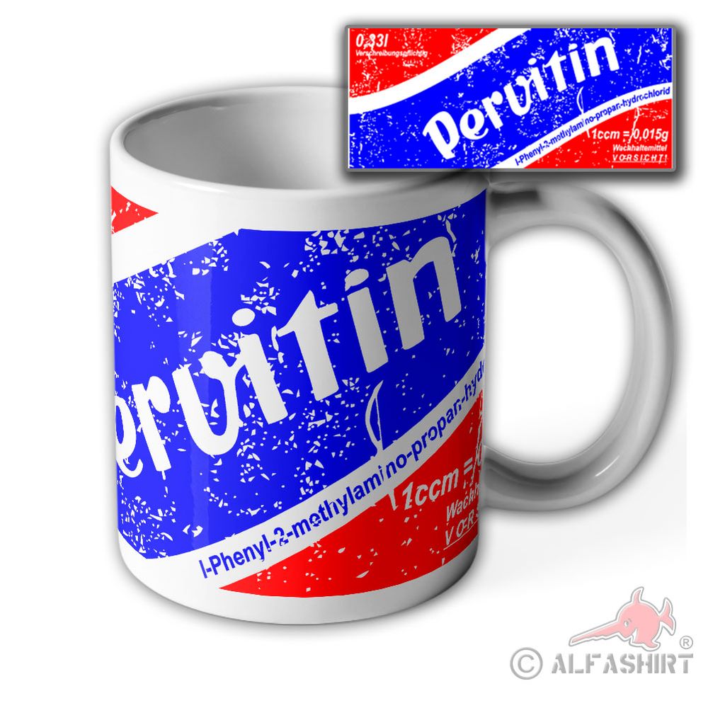 Tasse Pervitin Becher Verpackung Retro Methamphetamin Logo Soldat#38735