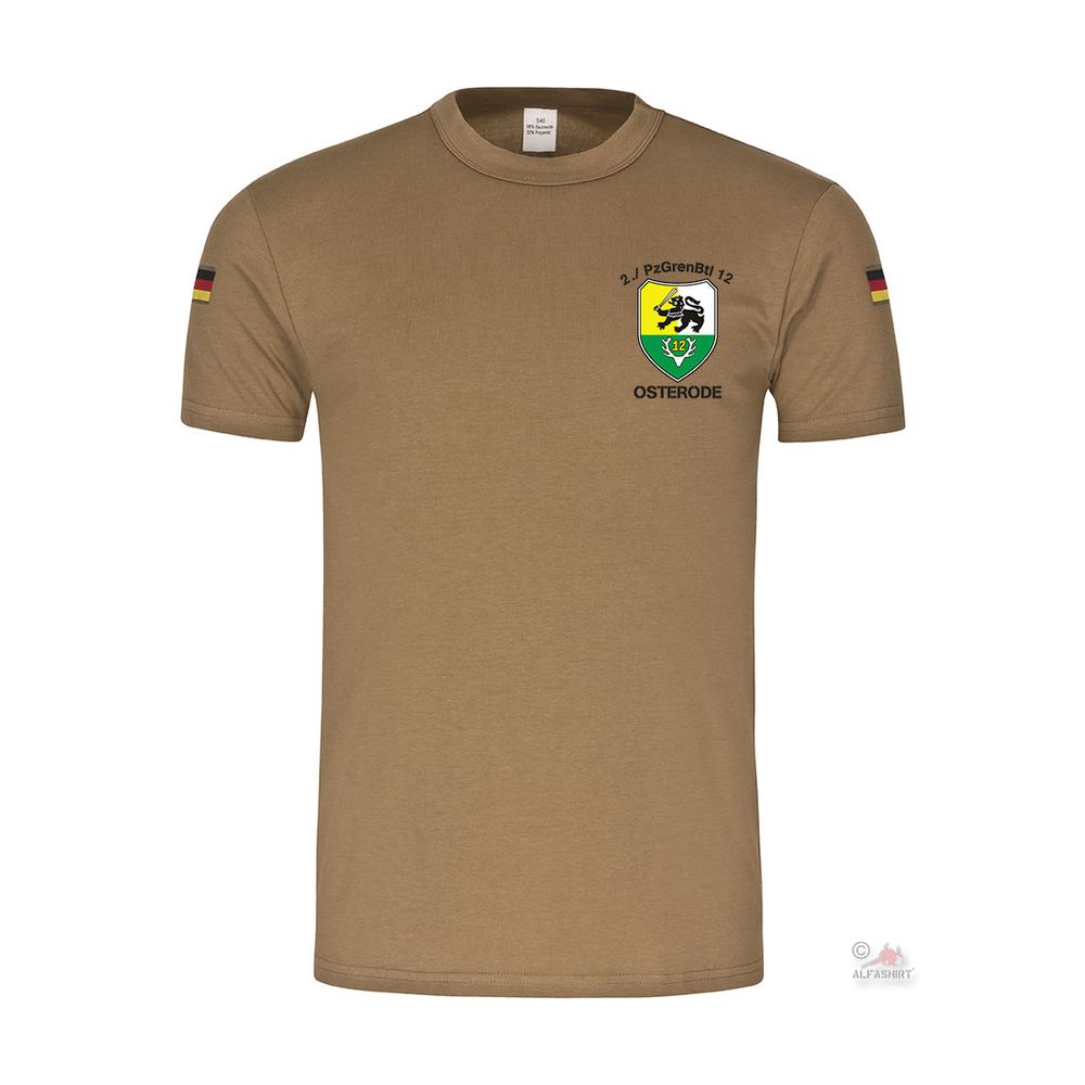 BW Tropen 2 Pz Gren Btl 12 Osterode Panzergrenadier-Bataillon T-Shirt. # 35478