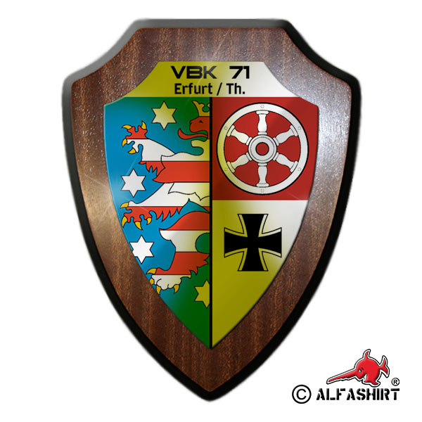 Heraldic shield VBK 71 BW Defense district command Erfurt Thuringia Coat of arms # 17484