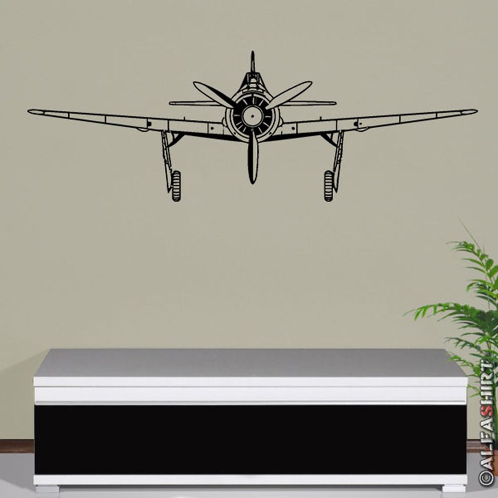 FW190 Flugzeug Luftwaffe Jagdflugzeug Deko Wohnzimmer Wandtattoo 120x40cm A486