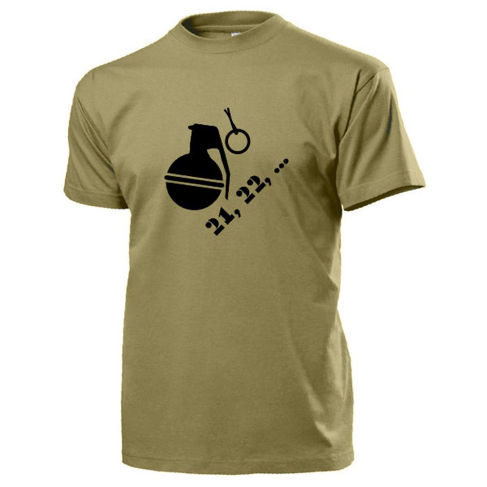 Hand Grenades 21, 22, Ring Splint Temple Fun Humor Military Soldier - T Shirt # 17385