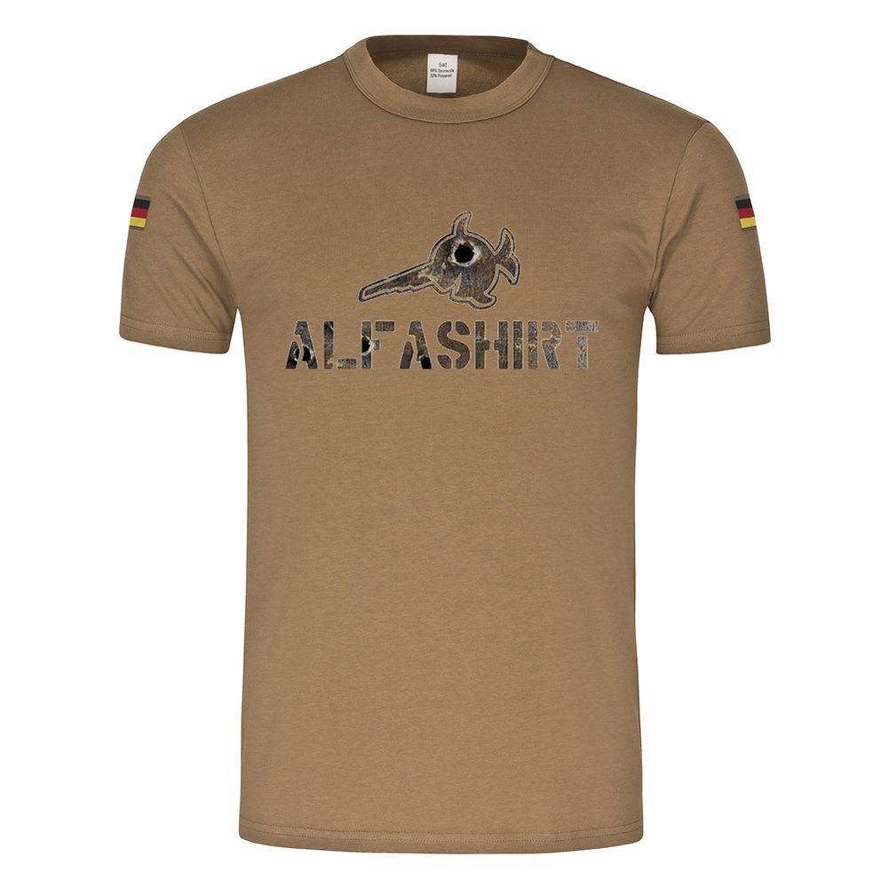 Alfashirt Rost Beschuss Style BW Bundeswehr Shirt Rost Einschüsse #22074