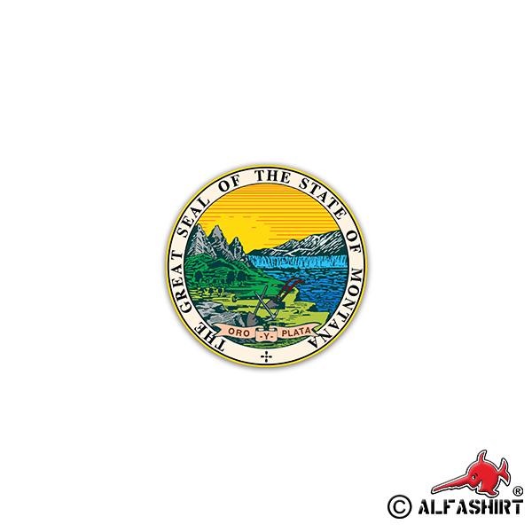 Aufkleber/Sticker Seal of Montana US Bundesstaat State of Montana 7x7cm#A2215