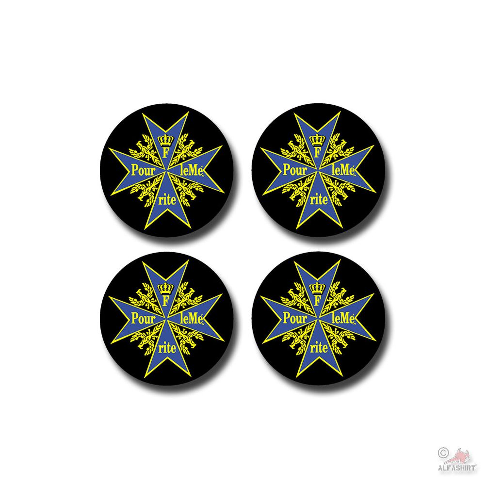 Pour le Mérite Set Aufkleber Sticker pourle merite Orden 4 Stück 5,5x5,5cm#A4707