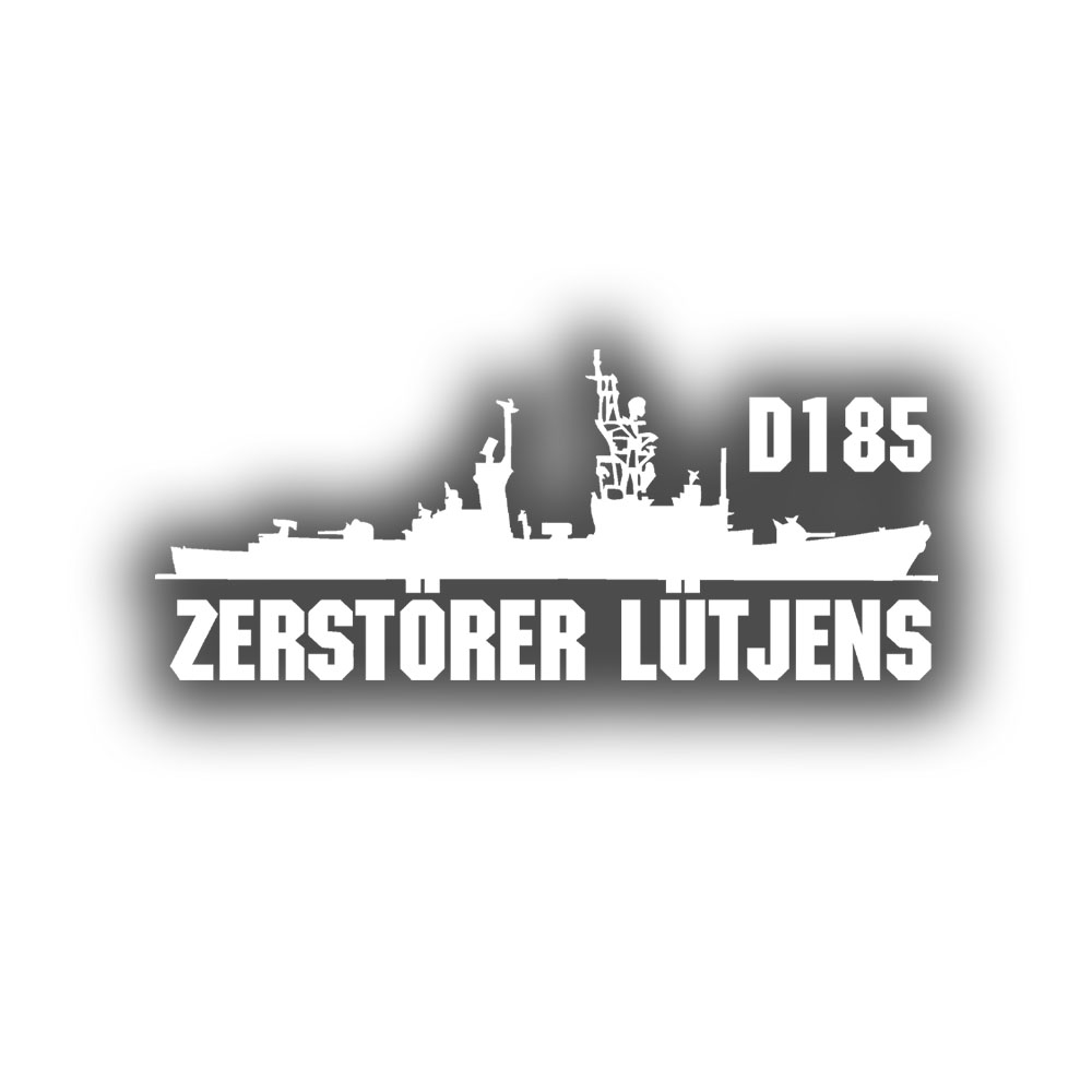 Sticker 15x6.3cm White Destroyer Lütjens D185 Navy Class Ship #A6945