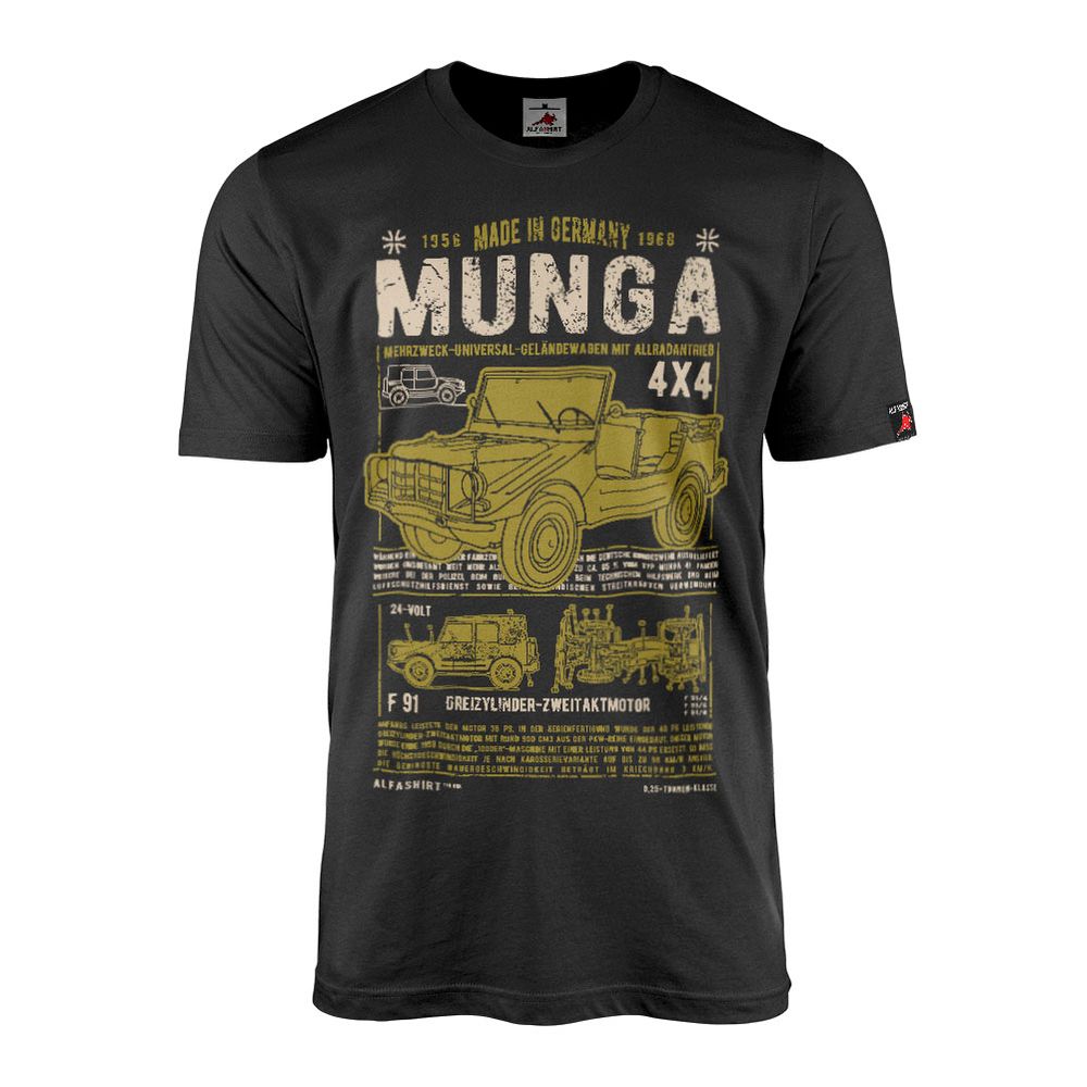 MUNGA F91 Bundeswehr Oldtimer Geländewagen BW BGS Allrad Auto T-Shirt#46238
