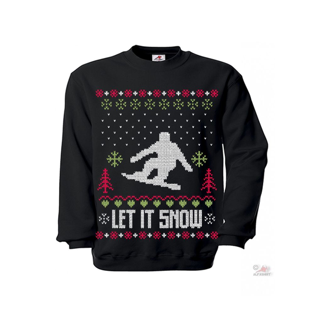 Pullover Let it Snow Snowboard Wintersport Schnee Berge Ski Merry Xmas #35835