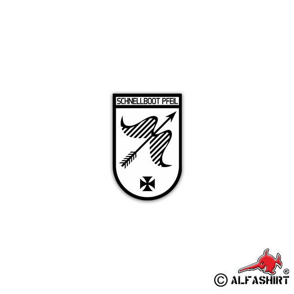 Sticker S-Boat Pfeil Class 153 BW Speedboat Coat of Arms 5x7cm # A2218