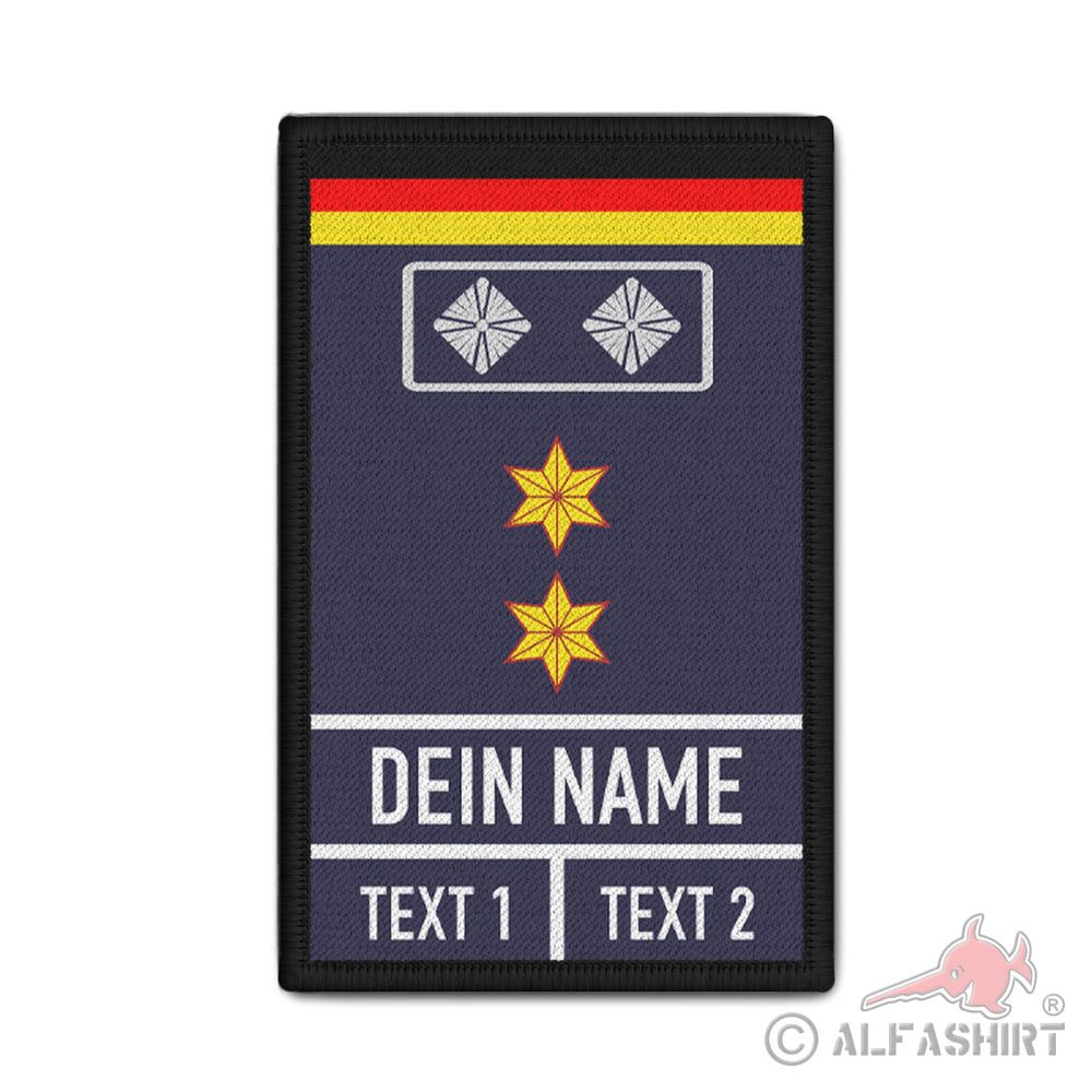Patch 9,8x6cm personalisiert Feuerwehr Dienstgrad OberbrandmeisterOBM #42693
