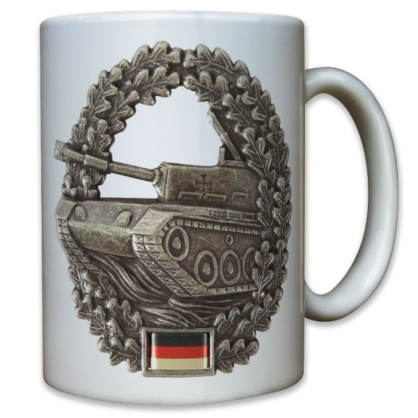 Panzer Abzeichen Bundeswehr Barett Kampfpanzer Leopard Wappen - Tasse #9551