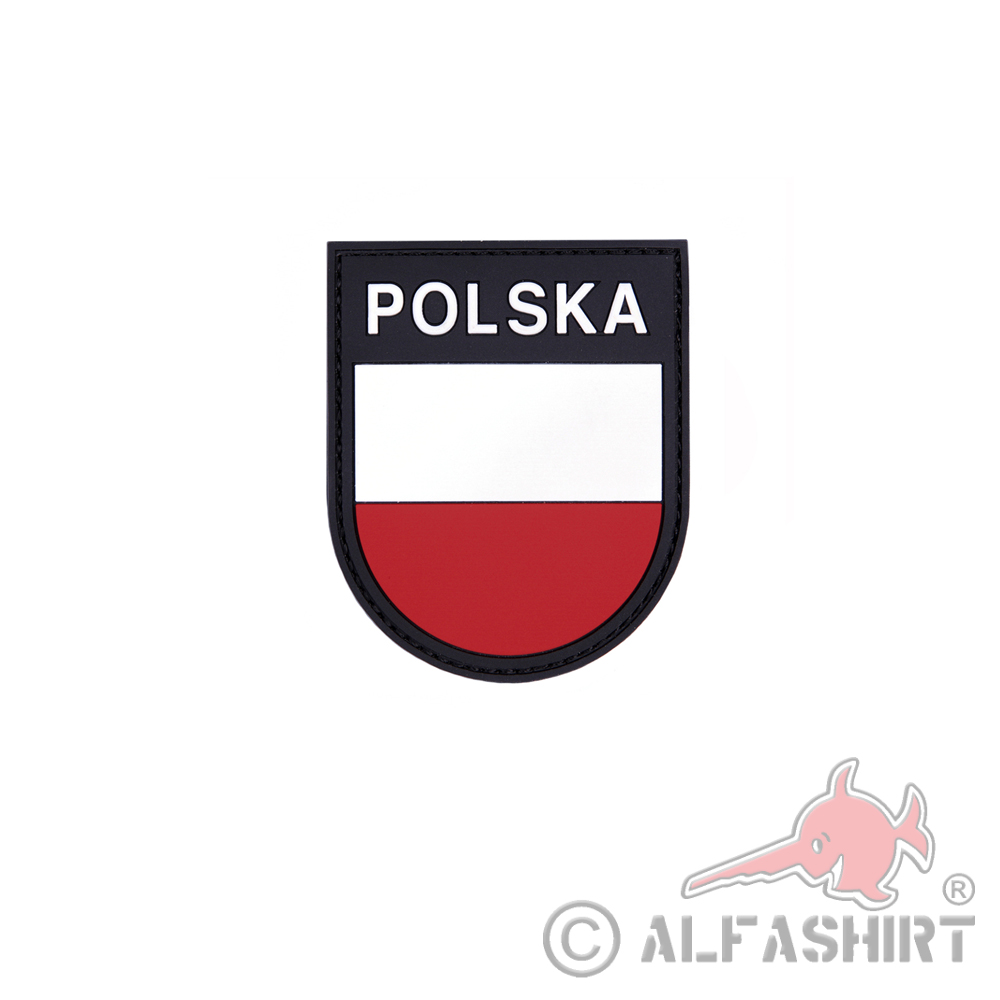 3D Rubber Polska Patch Polen Fahne Airsoft Landesflagge 6  x 8 cm #26979