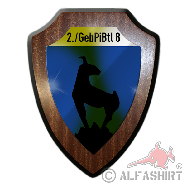 Heraldic shield 2 Mountain Pioneer Battalion 8 GebjgPiBtl 8 Military Army # 26440