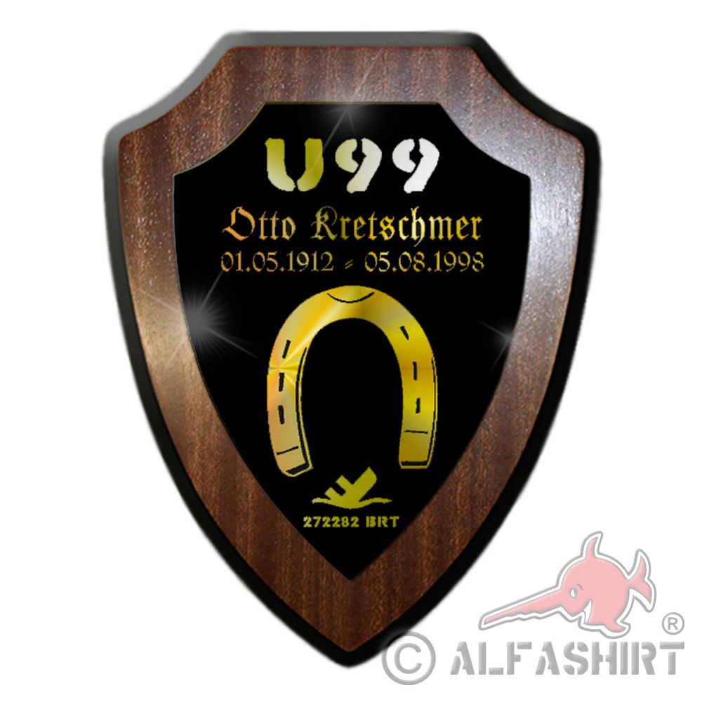 Wappenschild Otto Kretschmer U99 U-Boot Kommandant Hufeisen Wappen #32015
