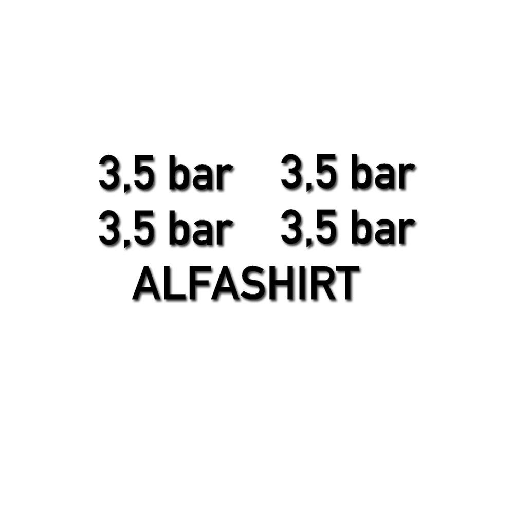 MATT 3,5 bar Reifendruck Offroad Wohnmobil Din Schrift Luftdruck 4x 6x1,5 cm A5010