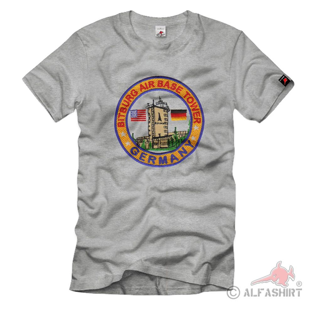 Bitburg Airbase Tower US Army Bundeswehr Base Abzeichen Wappen  - T Shirt #2264
