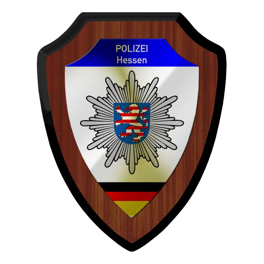 Wappenschild Polizei Hessen Wappen Abzeichen Wiesbaden Dienstzeit Polizist#23084