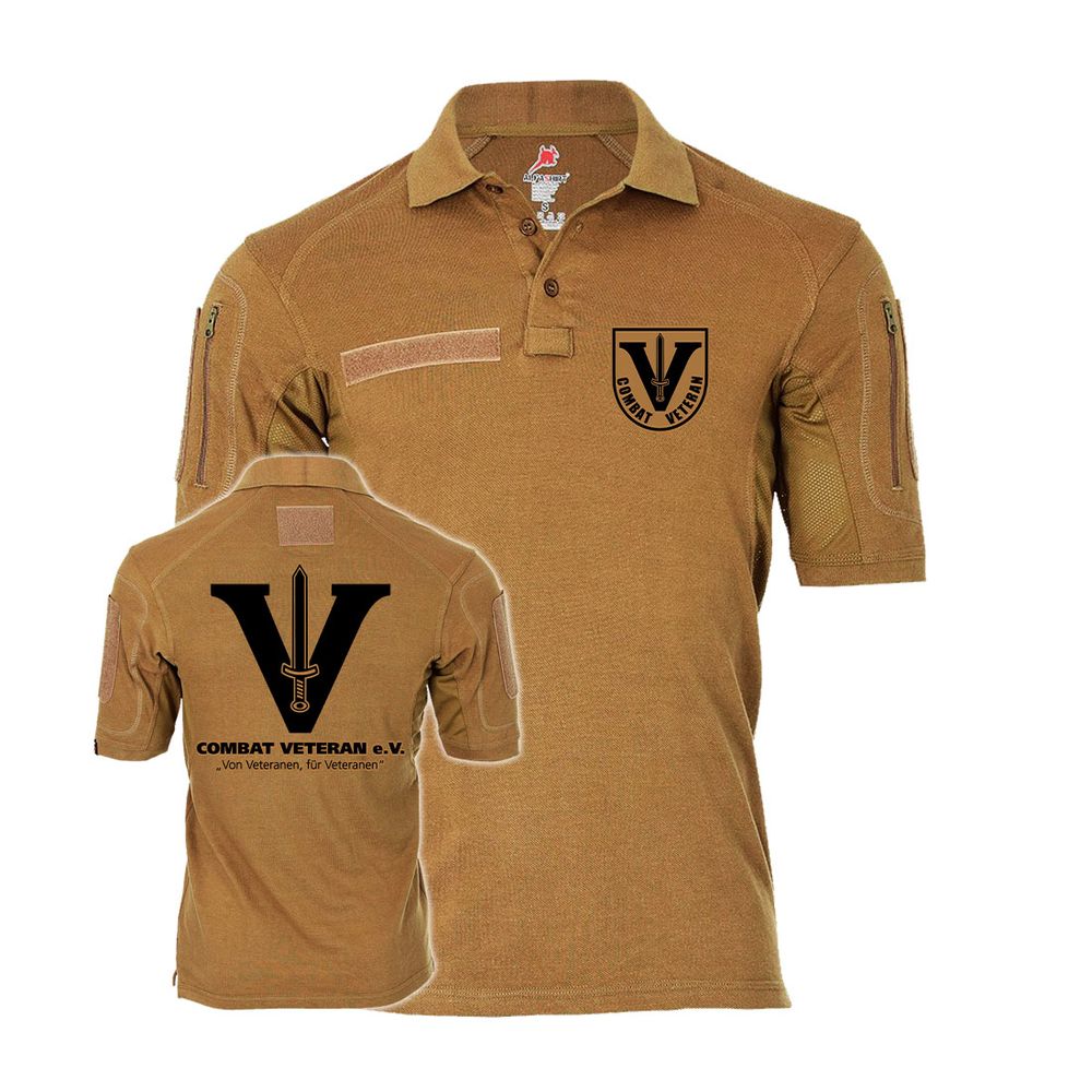 Tactical Polo Shirt Sand Combat Veteran e.V. Comrade Support Deployment Veteran Supporter #47042