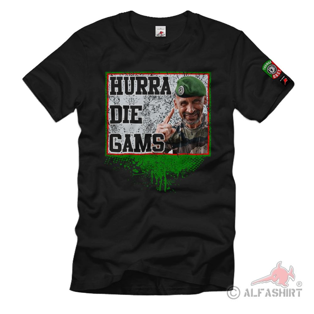 Thomas Gast Hurra die Gams Abenteuer Survival Bushcraft T-Shirt#36582