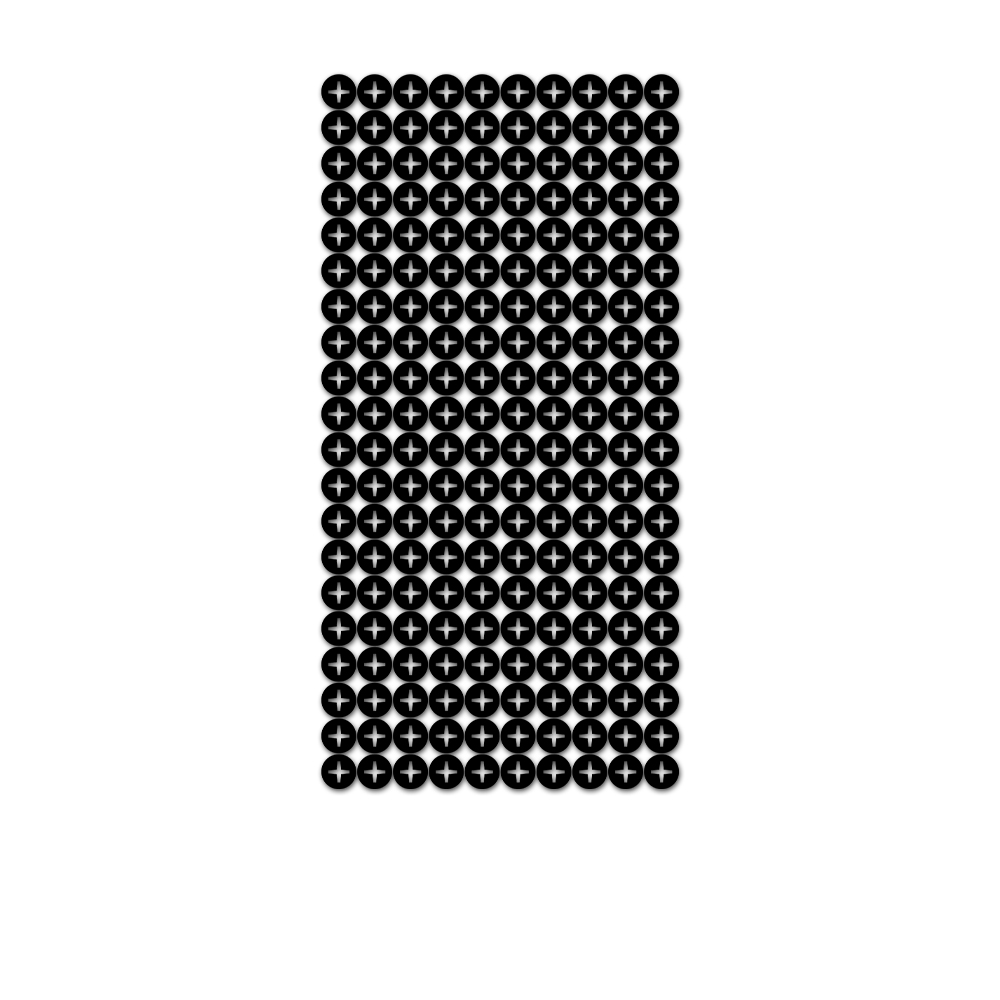 Schraubenkopf Aufkleber Matt Schwarz Niete Blech Kreuzschlitz 200x je 1cm#A6142