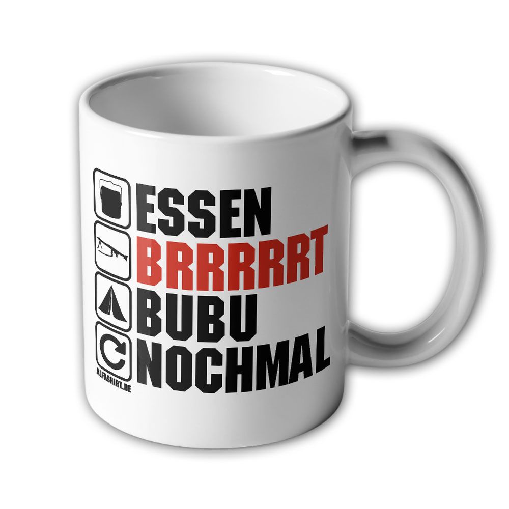 Tasse Bundeswehr Alltag AGA Soldat MG3 Biwak Essgeschirr BW Humor Büro   #25140