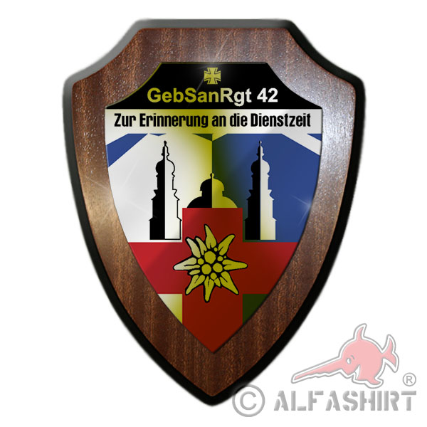 GebSanRgt 42 Dienstzeit Gebirgssanitätsregiment Allgäu BW  Wappenschild #17801