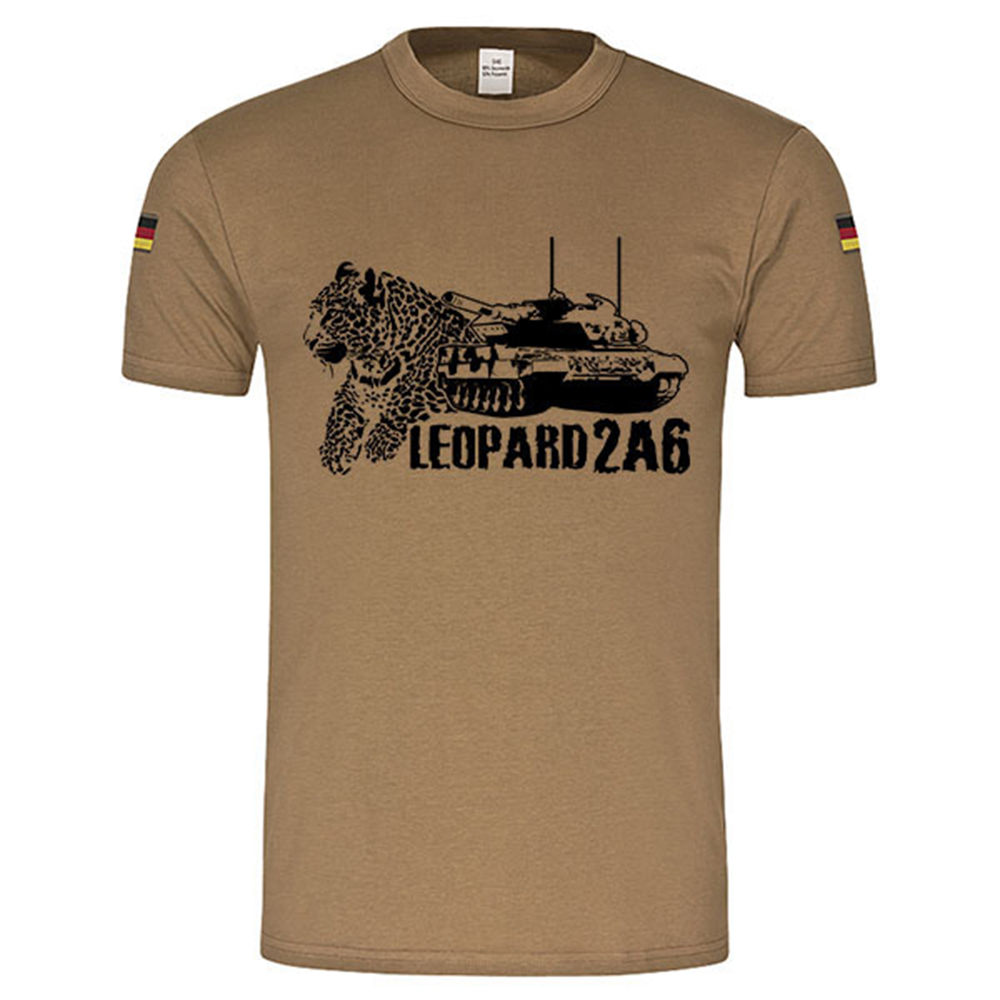 Leopard 2A6 mit einer Leokatze Deutschland original Tropenshirt #14814