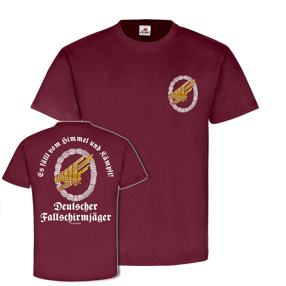 Es fällt vom Himmel und kämpft Fallschirmjäger BW Orden Adler T Shirt #23370
